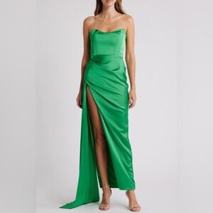 Katie May Bita Strapless Satin Gown